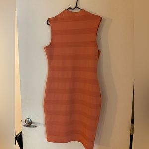 Plus sized waffle knit  orange mock neck sleeveless dress, Size XL women’s